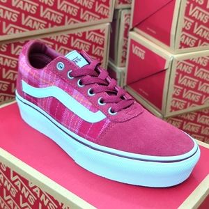 NEW Women's Vans Ward Platform - Plaid Mix Port Multi Sizes